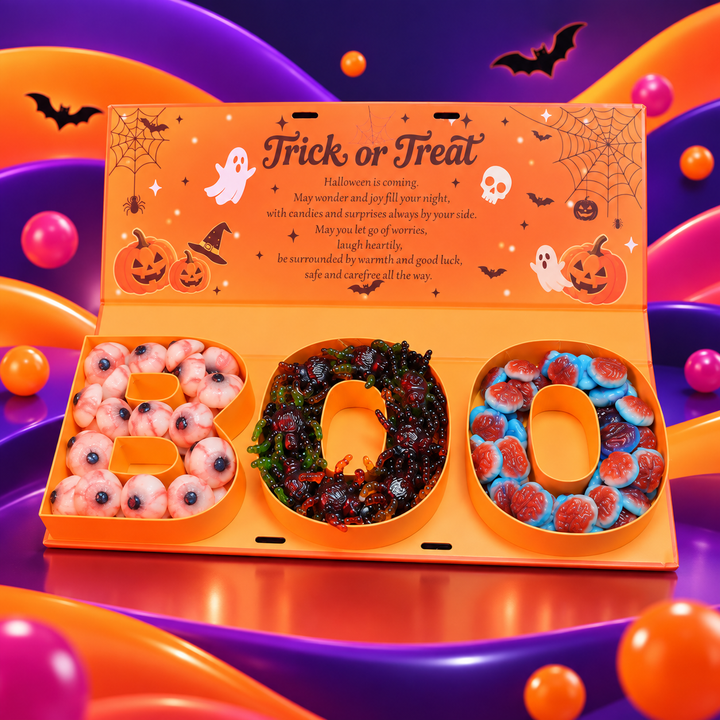 SnackShark BOO Candy Box 800 g – Halloween Fruchtgummi Geschenkbox