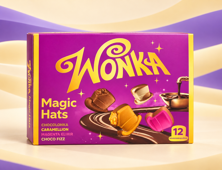 Wonka Magic Hats – 12 Schokoladenpralinen – 116 g