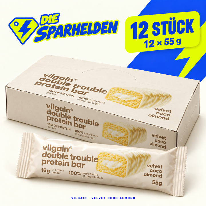 Vilgain Double Trouble Kokos-Mandel – 12 × 55 g