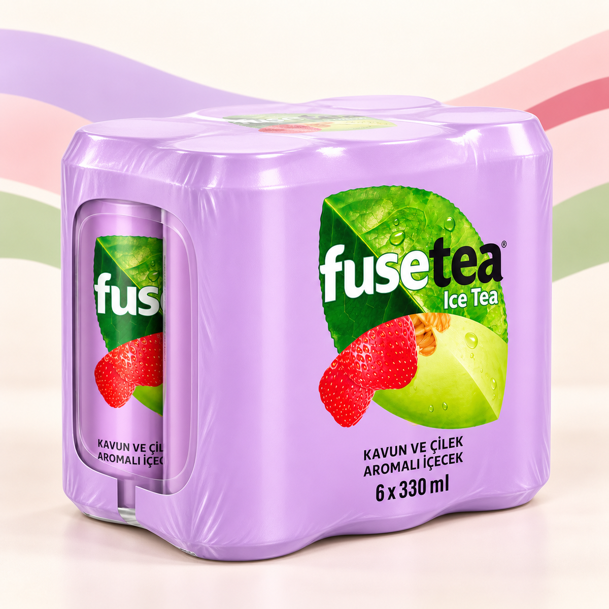 Fuse Tea Melone-Erdbeere als 6er-Pack mit sechs Dosen zu je 330 ml
