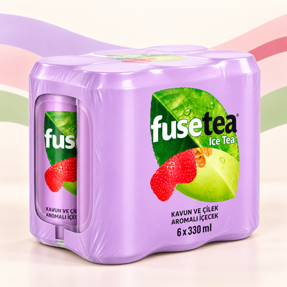 Fuse Tea Melone-Erdbeere als 6er-Pack mit sechs Dosen zu je 330 ml