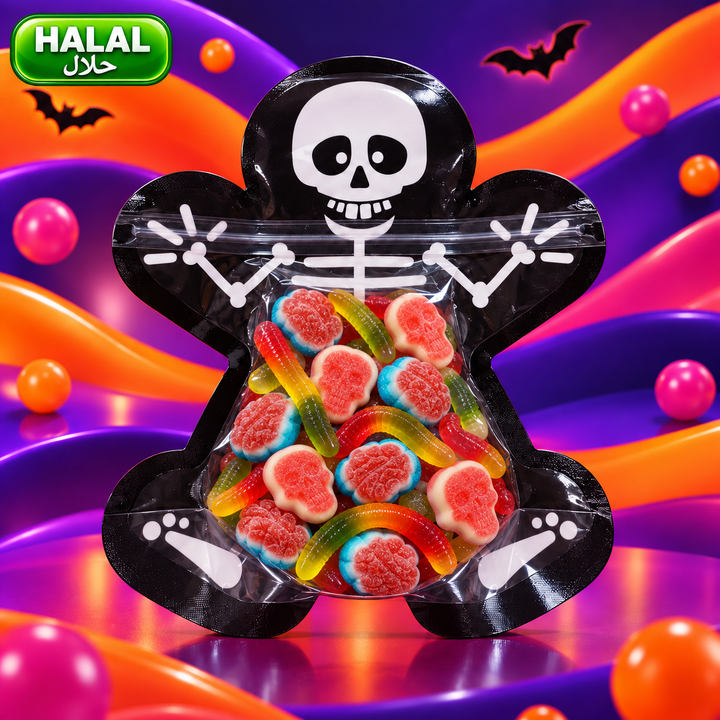 Skeletttüte Halal – 100 g Halloween Candy Mix