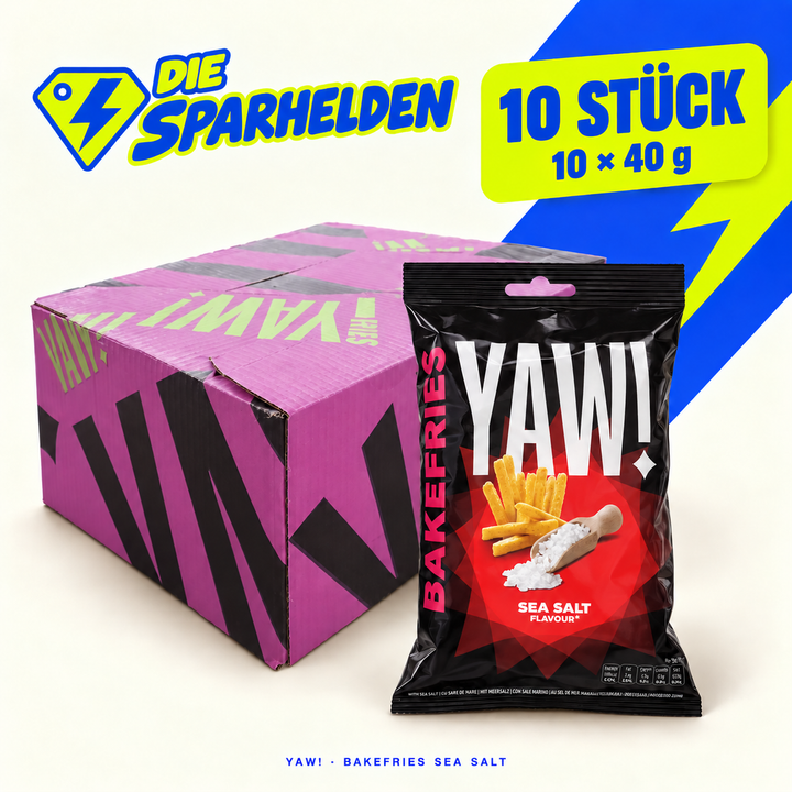 YAW! Bakefries Sea Salt – 10 × 40 g